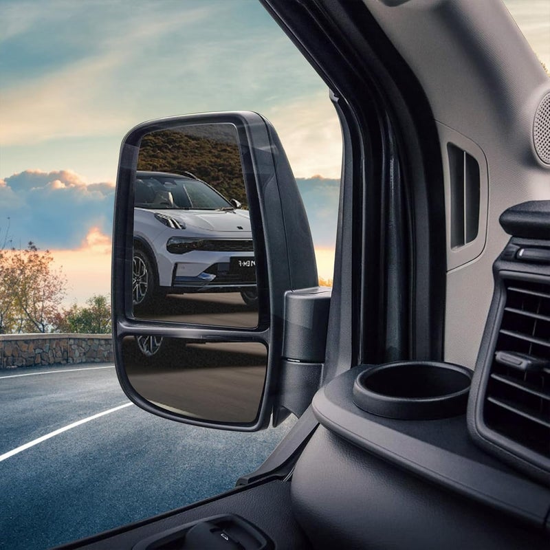 TOP-MAX Driver Left Side Lower Mirror Glass fit Ford Transit T150 250 350 2015 2016 2017 2018 2019 2020 2021 2022 2023 MK8, Left Side View Convex Mirror Glass with Backing Plate - Image 3